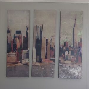 3 Piece Custom Glitter Canvas Set